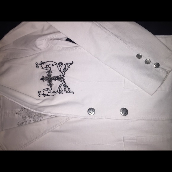 Men’s White Jacket with Cross detailing - Picture 1 of 4